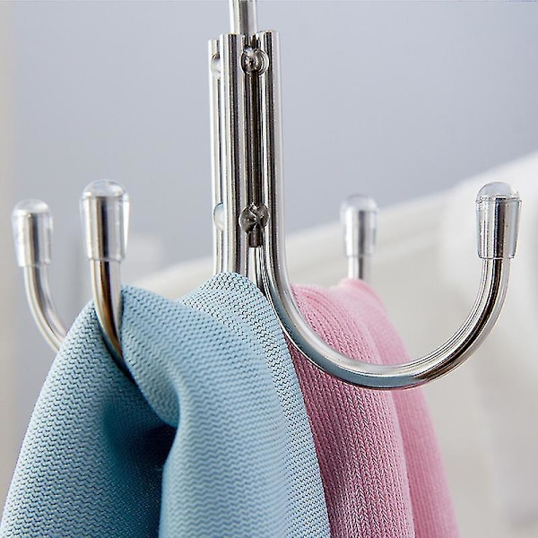 Vaatteenteline neljällä koukkulla (1 kpl) - Käytännöllinen solmio- ja vyöpidike vaatekaappiin [DB]
