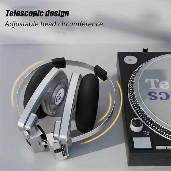 Retro trådløse Bluetooth-hodetelefoner, stereomikrofonhodetelefoner, Hifi støyreduserende Silver