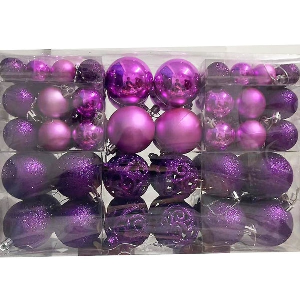 Brubaker 101-bit julekuler med tretopp Lilla juletrepynt Purple