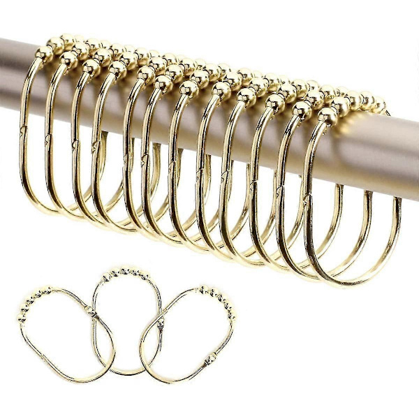 Breda Duschdraperikrokar, Rostfritt Stål, 12-pack Gold