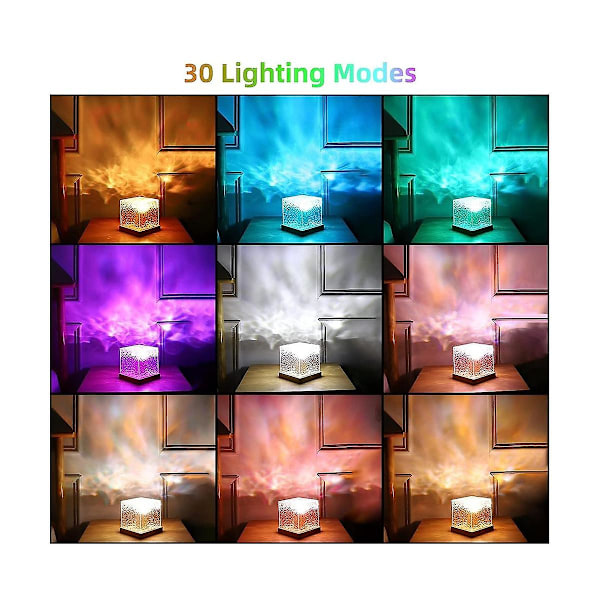 Galaxy-projektorlampe for soverom - Sensorlampe med 16 farger, projektor nattlys for soverom (LGL) Wood  Transparent
