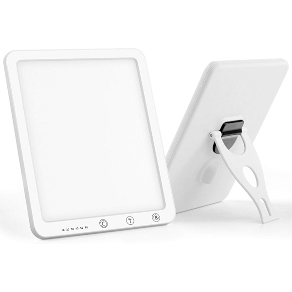 Light Therapy Lamp 10cm/10000 Lux, LED Brightness and Color Temperature Adjustable, with Timer, Touch Control, Memory Function and Simulated Daylight