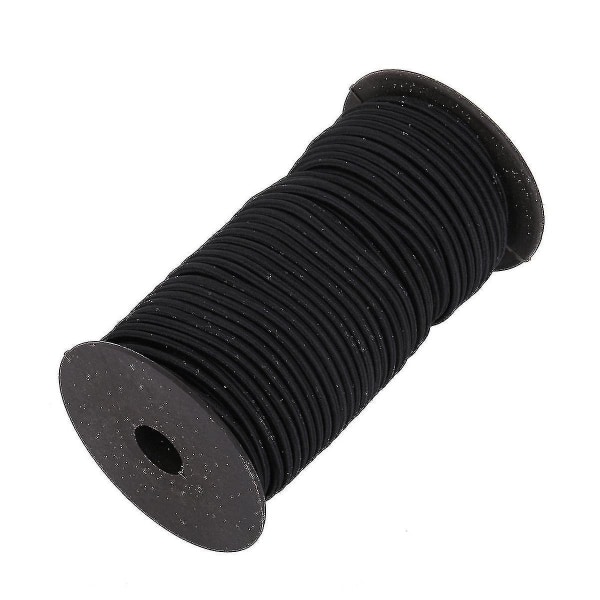 4 mm bredt elastisk bånd, rund elastisk ledning Black 25m