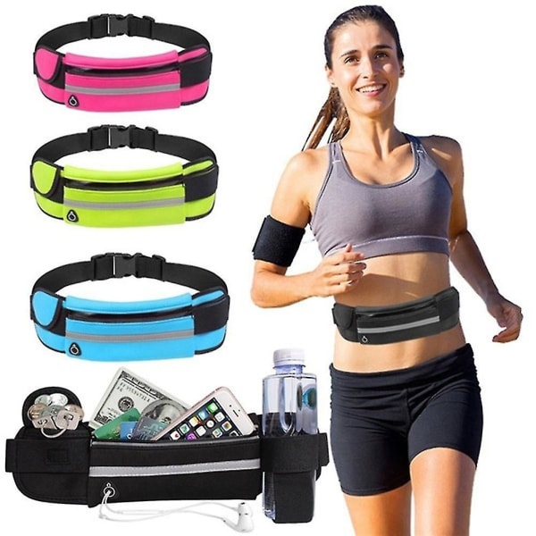 Naievear Unisex Vanntett Løpesportsbelte Bum Midjeveske Telefonholder Fanny Pack Black