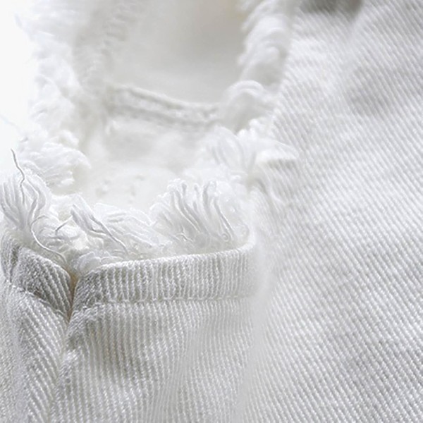 Damjacka i denim, enfärgad, ärmlös, vår & höst White xl
