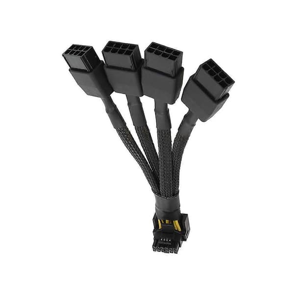 Til GPU RTX4090 RTX4080 4X8 Pin PCI-E til 16 Pin Grafikkort Strømkabel 12VHPWR Stik Albue C Black