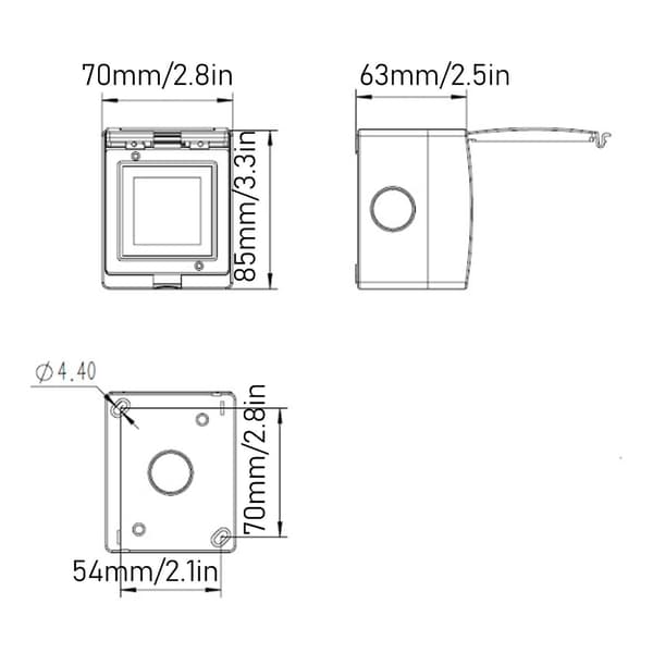 WiFi Smart Socket PC ABS IP55 Vanntett APP Fjernkontroll Strømuttak Kompatibel med Bad Utendørs Solid Normal