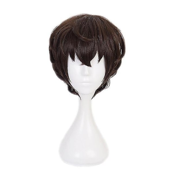 Anime Dazai Osamu Cosplay Kostume Bungo Stray Dogs Cosplay Lang Jakke Frakke Dazai Osamu Paryk Halloween Julekostume wig only 3XL