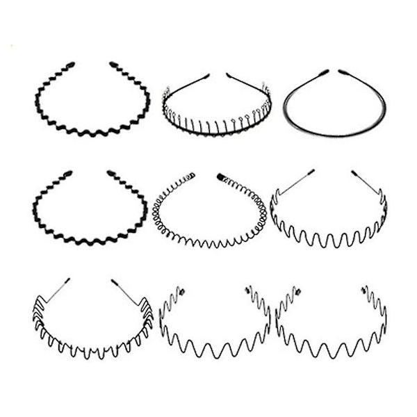 Unisex Metallhårband, Vågig Metallhårband, Halksäker Elastiskt Hårband, Herrhårband, Håraccessoarer, Hårbandstillbehör Kompatibelt Med Utomhus