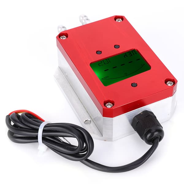 LCD Intelligent Digital Lufttrykkssender Sensor DC 24V 4-20mA Helseventilasjon 0-20kPa