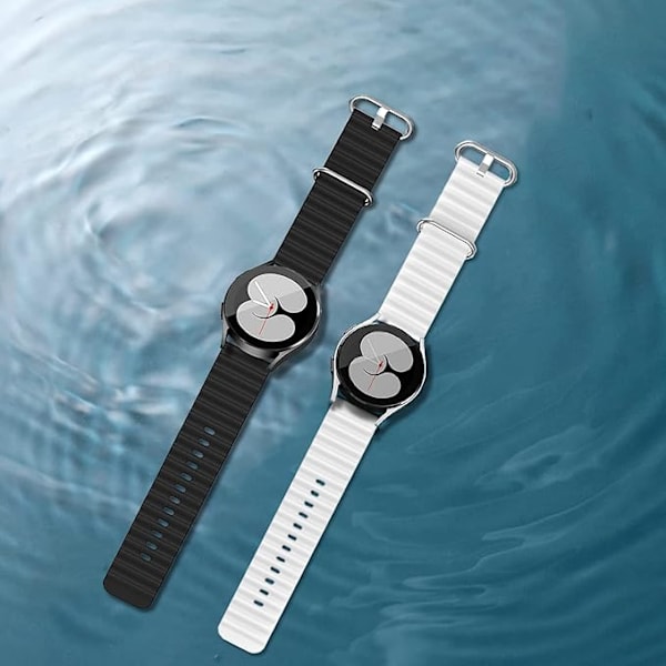 2-pakkaus Ocean Sport -ranneke Samsung Galaxy Watch -rannekkeelle, pehmeä silikoni Galaxy Watch 5 Prolle/Galaxy Watch 4:lle/Galaxy Watch Active 2:lle/Gear Sportille