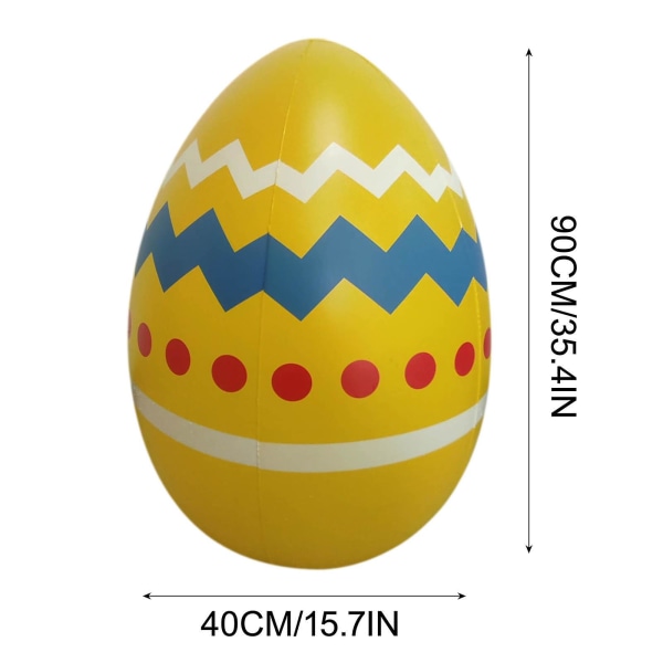 90cm Utomhus Påskuppblåsbar Dekorerad Boll Jätte Påskuppblåsbar Boll Påskgård Dekorationer NUO20240895 Yellow