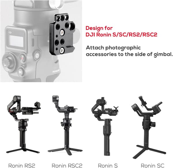 Side Extension Bracket for DJI Ronin S/SC/RS2/RSC2, Stabilizer Extension Bracket for Video Light, Microphone, Monitor