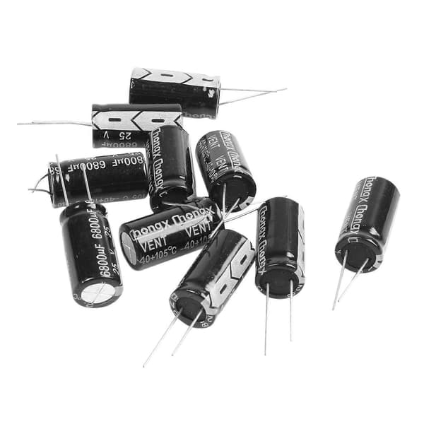 10 st 16 mm x 30 mm 6800UF 25V Polariserad Elektrolytkondensator Black