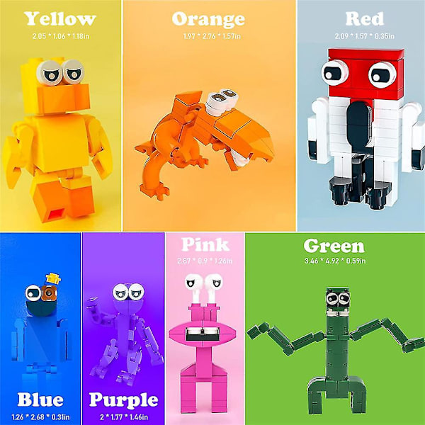 Hjemmedekoration 7 stk. Regnbuevenner Samlet Mini Byggeklodser Actionfigurer Legetøj Børnegaver