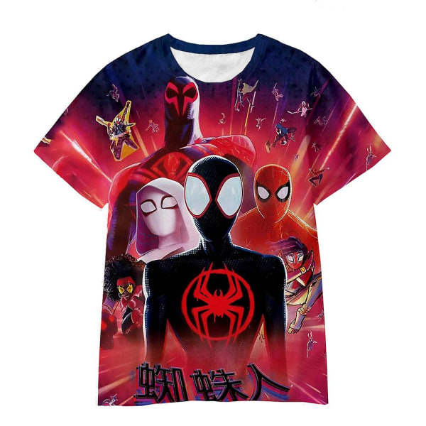 Barn Gutter Marvel Spider-man: Across The Spider-vers Kortermet T-skjorte Sommer Superhelt Spiderman Uformell T-skjorter Topper C 5-6Years