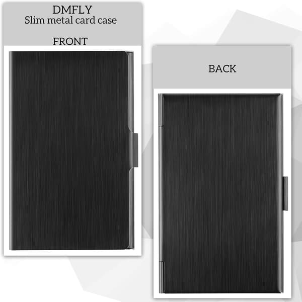 Visitkortholder, slankt etui, lommemetaletui black