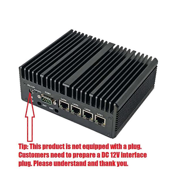 N100 Firewall Computer Soft Router DDR5 4800MHz 4x2.5G I226 LAN Understøtter M.2 NGFF SSD Industriel Blæserløs Mini PC Black