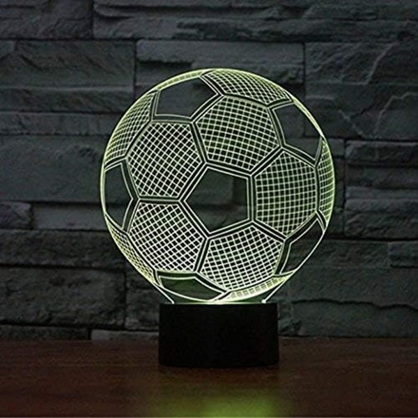 3D Illusion Football Lights -lamppu, Jalkapallon LED-pöytäpöytäsisustus 7 väriä Kosketusohjain USB virtalähteellä toimiva juhlasisustuslamppu