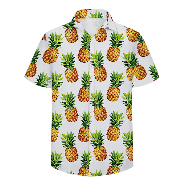 Allthemen miesten 2-osainen kesäananaspainatus rantapaita ja shortsit 2XL