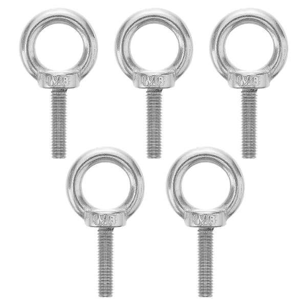 Glat gevindoverflade øjebolt M8x30 Konstruktion Løftemaskiner 5 stk. Silver