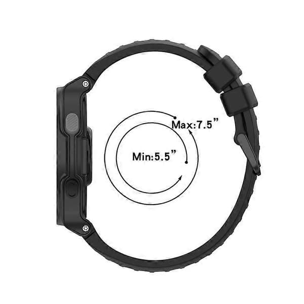 Kaksivärinen silikoni kellon ranneke Garmin Approach S6 -kelloon Black-Grey