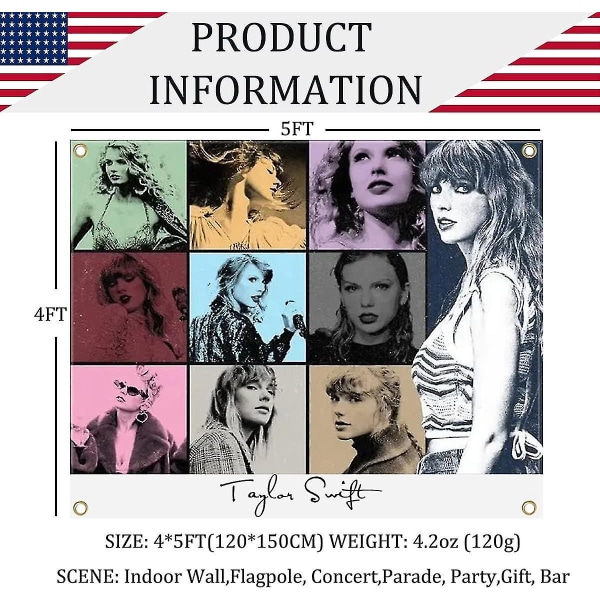 Taylor Väggbonad Flagga För Sovrum Swift, 120x150cm Musik Bild Väggbonader Rum Hängande Poster Flaggor Väggbonad Presenter