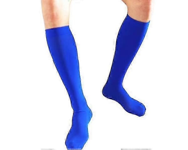 Komfortable kompresjonsstrømper for menn 20-30 mmHg knestrømper sapphire blue