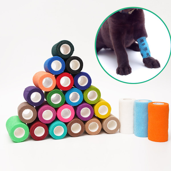 2 stk. farvede elastiske selvklæbende sportsbandager til hånd og håndled, bandage til binding af ko-ben og bordben, beskyttende bandage Lilla Purple 7.5cm*4.5m