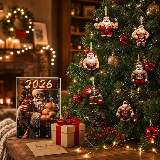 2026 Macho Santa hengende blindboks-julekalender - flat akryl juletrepynt