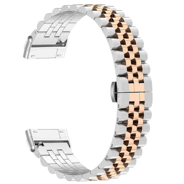 Til Fitbit Versa 3/Versa 4 Urremme i rustfrit stål, 5 perler, udskiftningsurrem med værktøj Multicolor Style H