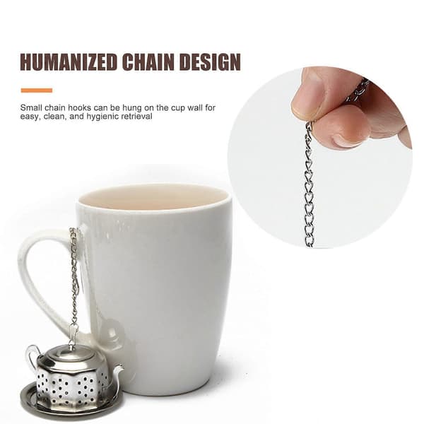 Sølv tekande mønster blad te-infuser med holdbart krypteret netdesign til kaffebladte eller gløggkrydderier Silver