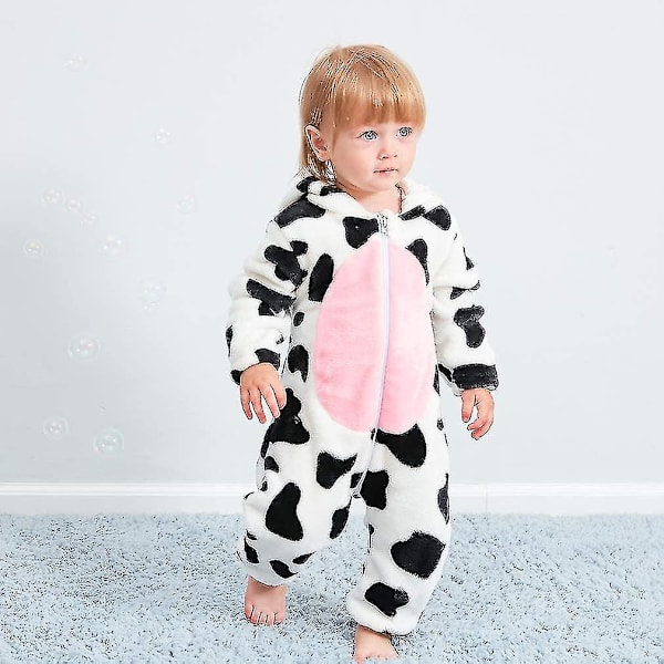 Unisex Vauvan Eläinpuku Talvi Syksy Flanelli Huppari Haalari Cosplay Cow 100