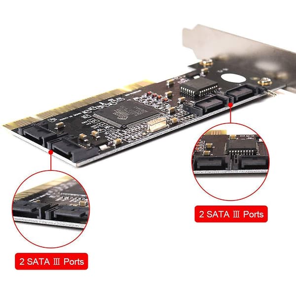 4 porte Pci Sata Raid Controller Internt Udvidelseskort Med To Sata Kabler, Til Desktop Pc,suppo