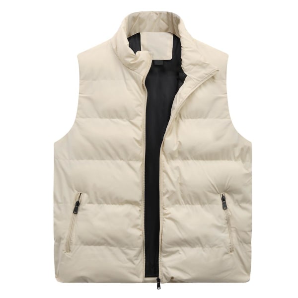 Seeunique Herre Lett Pakkbar Dunjakke Veste Ermeløs Quiltet Jakke Frakk Khaki L
