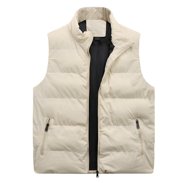 Seeunique Herre Lett Pakkbar Dunjakke Veste Ermeløs Quiltet Jakke Frakk Khaki XL