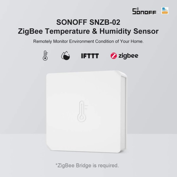 ZigBee sensor inomhustemperatur SNZB-02 2PCS fuktsensor att styra