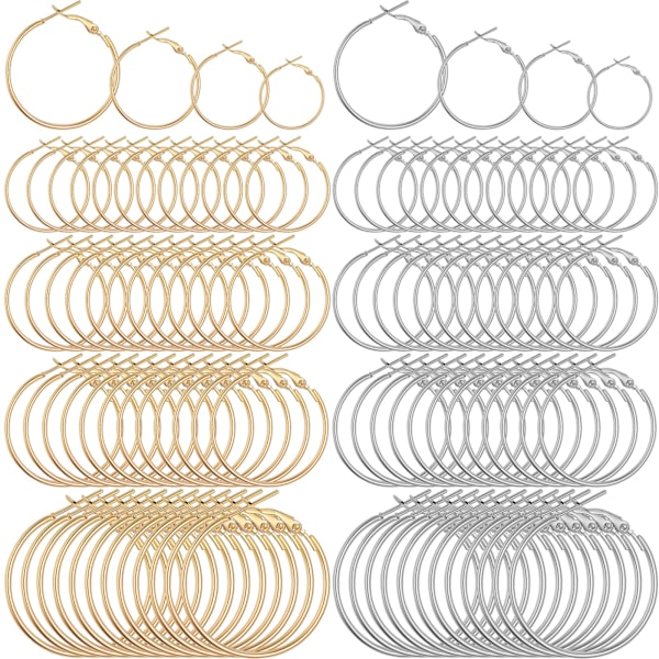 96 st örhängen ringar för smyckestillverkning 20 mm 25 mm 30 mm 40 mm