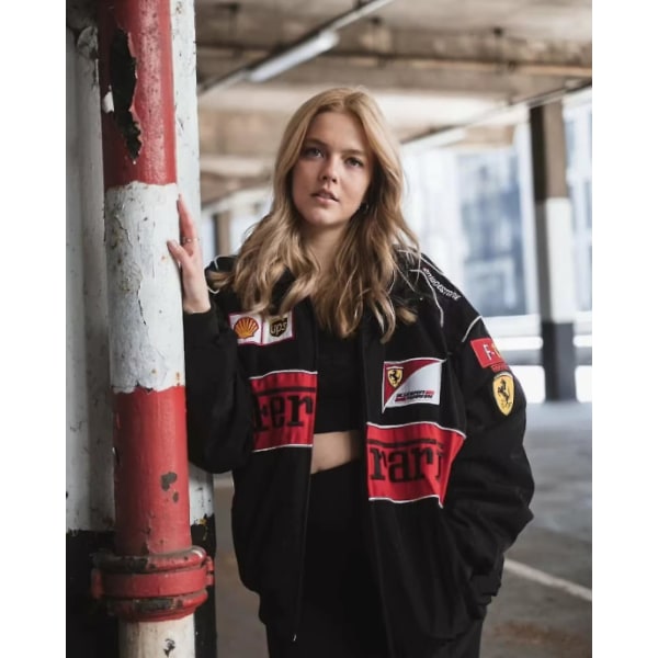 F1 Racing jakke Vintage hvid Nascar Retro Bomber - F1 jakke Formel 1 vintage jakke - Unisex Y2k jakke Streetwear L