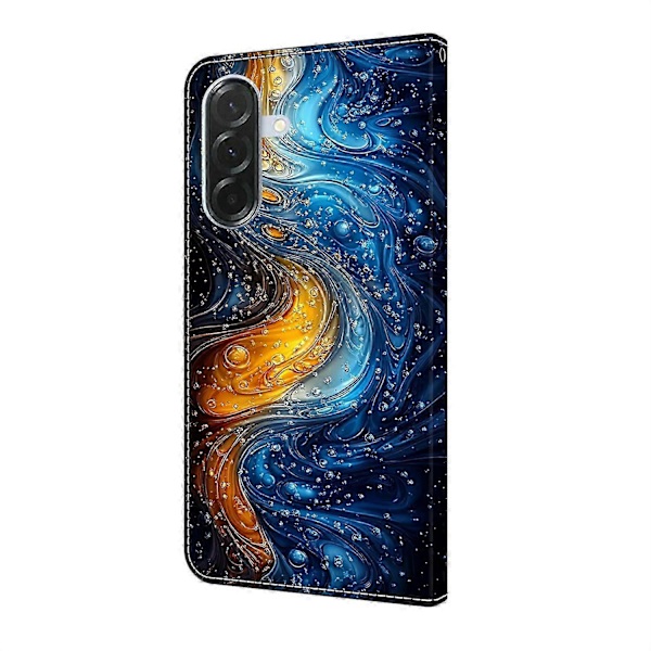 Galaxy A36 5G Läderfodral med Plånboksstativ & Mönstrat Flipskydd Multicolor Liquid