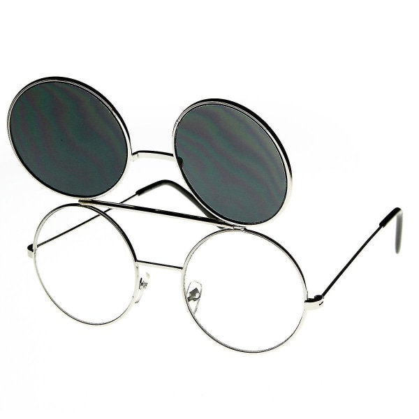 Limited Edition farve Flip-up linse rund cirkel Django solbriller Silver oke