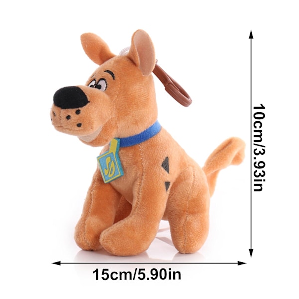Scooby-Doo Hund Plysch Nyckelring, 4 tum Plysch Leksak Plysch Dockor Söta Hund Plysch Nyckelring Fylld Djur Leksaker Anime Figur Cosplay Hänge Dockor Nyckelring Tillbehör