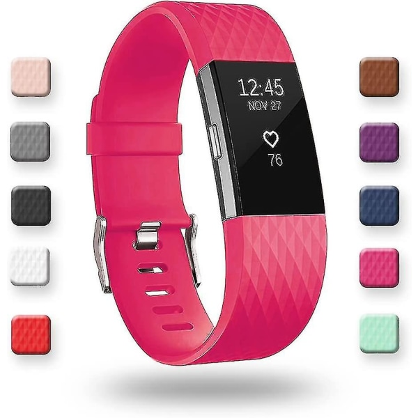 Ersättningsarmband Kompatibla med Fitbit Charge 2, Classic & Special Edition Justerbara Sportarmband Hög Kvalitet rose Small