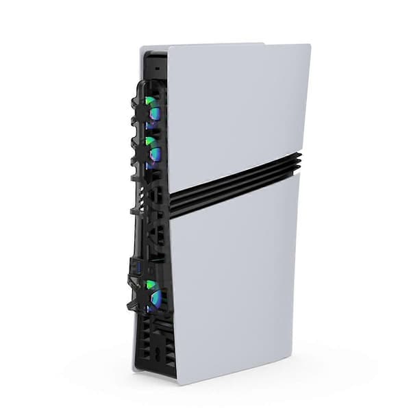 Til PS5 PRO køleventilator USB 3.0-port og med RGB-belysning Black