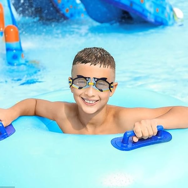Barnsimglasögon med tecknade motiv, söta simglasögon för poolen, dykglasögon för barn, snorklingsglasögon för pojkar och flickor Shark