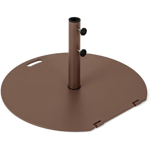 COSTWAY 23 KG:n pyöreä aurinkovarjon perusta ilman täyttöä, jossa on 2 kiinnitysnaulaa - pyörät ja kahva 41 mm/50 mm aurinkovarjon varrelle.