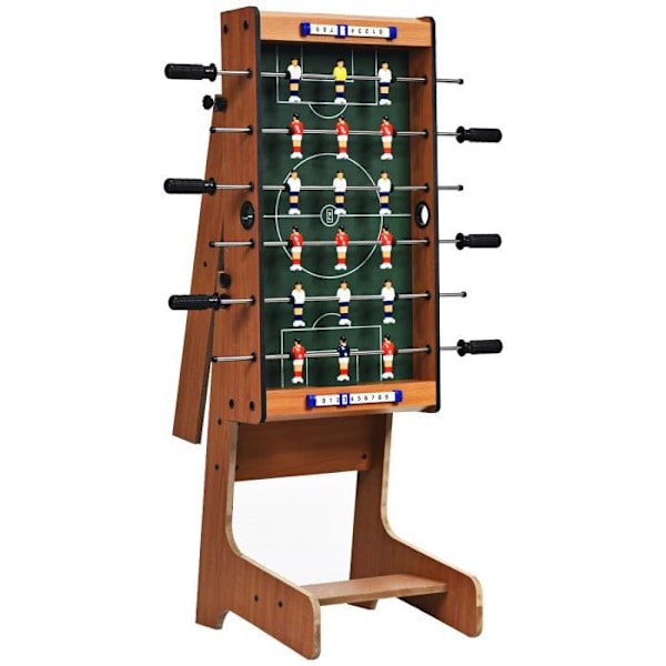 COSTWAY Baby-Foot, Fodboldspil Bord, Foldbart Bordfodbold til Voksne og Børn Fra 8 År, 36,5 x 69 x 71 CM Brunt och svart