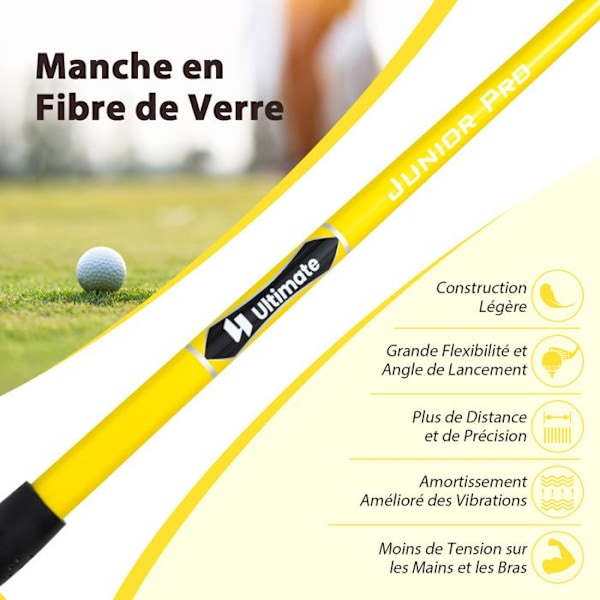 COSTWAY børnegolfklub - Anbefalet alder 8-10 - Glasfiberskaft og beskyttelsesdæksel - Justeringshjælp - 86 cm