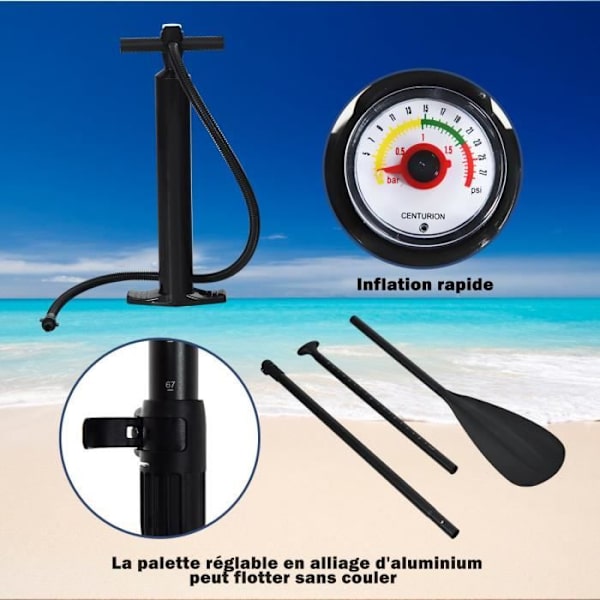 COSTWAY Stand Up Paddle Board Uppblåsbar PVC 335x76x15CM med bärväska Justerbar Paddle Botten Fen Hand Pump koppel se bilder