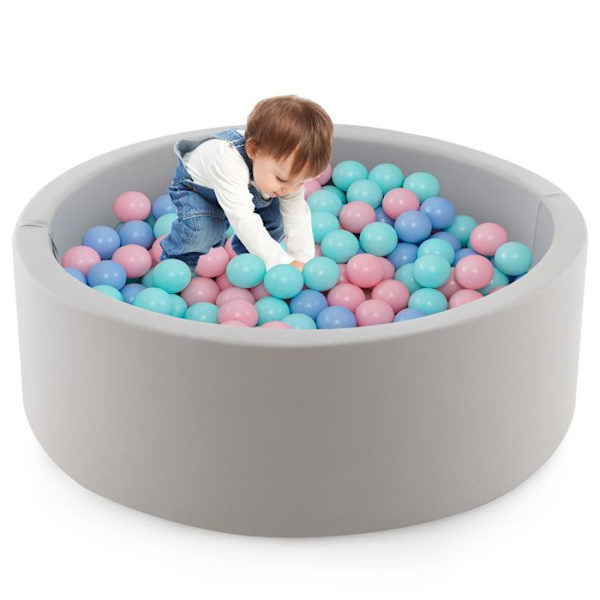COSTWAY Foam Ball Pool 90 x 30 CM med 200 Ocean Balls opbevaringstaske til babybørn i alderen 1-6
